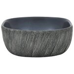 vidaXL Vasque à poser noir et gris ovale 47x33x13 cm céramique