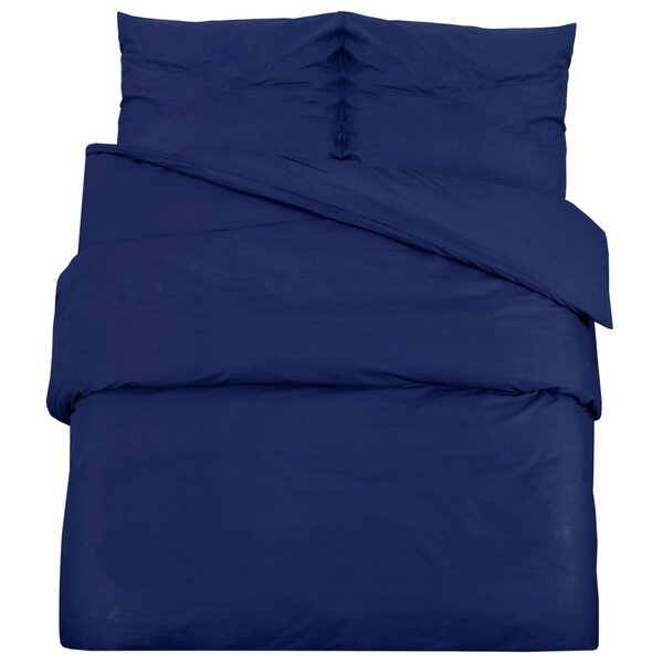 vidaXL Ensemble de housse de couette Bleu marine 155x220 cm Coton