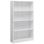 vidaXL Bibliothèque à 4 niveaux Blanc brillant Bois d’ingénierie