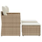 vidaXL Canapé de jardin 2 places avec tabourets beige résine tressée