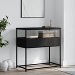 vidaXL Table console noir 75x40x75 cm bois d'ingénierie