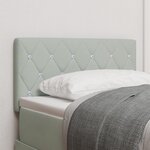 vidaXL Tête de lit LED avec boutons en cristal rembourrée gris clair 80 cm en velours