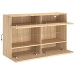 vidaXL Meuble TV mural avec lumières LED chêne sonoma 98 5x30x60 5 cm