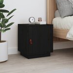 vidaXL Table de chevet Noir 40x34x45 cm Bois de pin massif