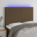 vidaXL Tête de lit à LED Marron foncé 144x5x118/128 cm Tissu