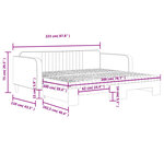 vidaXL Lit de jour et gigogne et matelas vert foncé 100x200 cm velours