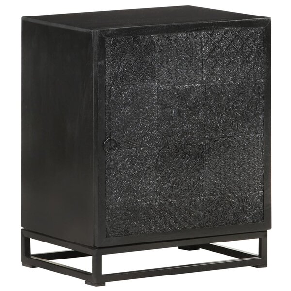 vidaXL Table de chevet Noir 40x30x50 cm Bois d'acacia et de manguier