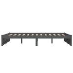 vidaXL Cadre de lit sans matelas gris bois massif 135x190 cm