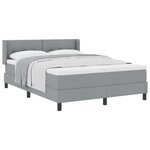vidaXL Lit avec sommier à ressorts et matelas Gris clair 140x200 cm Tissu