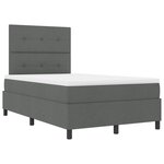vidaXL Lit à Sommier avec Matelas et LED Gris Foncé 120x190 cm en Tissu