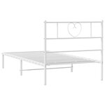 vidaXL Cadre de lit métal sans matelas et tête de lit blanc 100x200 cm