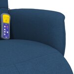 vidaXL Fauteuil inclinable de massage avec repose-pieds bleu tissu