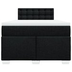 vidaXL Sommier à lattes de lit avec matelas noir 120x190 cm tissu