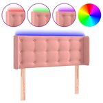 vidaXL Tête de lit à LED Rose 83x16x78/88 cm Velours