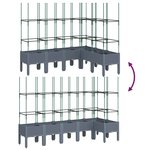 vidaXL Jardinière avec treillis gris 160x120x142 5 cm PP