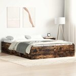 vidaXL Cadre de lit sans matelas chêne fumé 140x200 cm