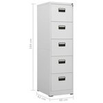 vidaXL Classeur Gris clair 46x62x164 cm Acier