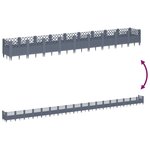 vidaXL Jardinière avec piquets gris 363 5x43 5x43 5 cm PP