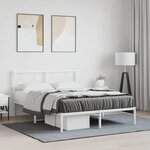 vidaXL Cadre de lit métal sans matelas et tête de lit blanc 140x200 cm