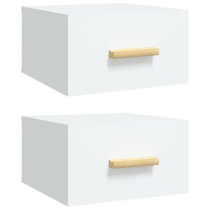 vidaXL Tables de chevet murales 2 Pièces blanc 35x35x20 cm
