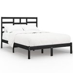 vidaXL Cadre de lit sans matelas noir bois massif 140x190 cm
