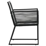 vidaXL Ensemble à manger d'extérieur 3 Pièces Rotin PVC Noir