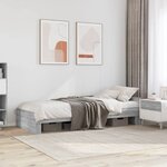 vidaXL Cadre de lit sonoma gris 90x200 cm bois d'ingénierie