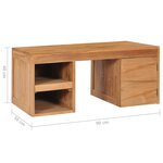 vidaXL Table basse 90x50x40 cm bois de teck massif