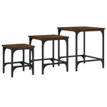 vidaXL Tables basses gigognes 3 Pièces chêne marron bois d'ingénierie