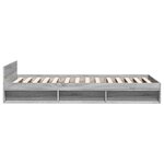 vidaXL Cadre de lit et tiroir sonoma gris 75x190 cm bois d'ingénierie