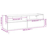 vidaXL Meuble TV mural sonoma gris 100x30x30 cm bois d'ingénierie