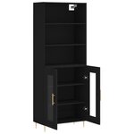 vidaXL Buffet haut Noir 69 5x34x180 cm Bois d'ingénierie