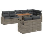 vidaXL Ensemble de salle à manger de jardin de 9 pièces avec coussins en poly rotin et acacia