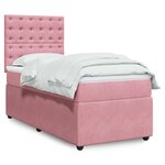 vidaXL Sommier à lattes de lit avec matelas Rose 90x190 cm Velours