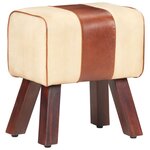 vidaXL Banc saut de cheval 38 cm marron cuir véritable et manguier