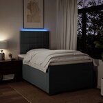 vidaXL Sommier à lattes de lit avec matelas Gris foncé 120x200cm Tissu