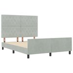 Lit vidaXL Gris clair 140x200 cm Velours