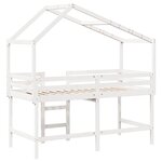 vidaXL Lit superposé avec échelle et toit sans matelas blanc 90x190 cm