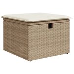 Ensemble de Canapé de Jardin vidaXL 9 Pièces avec Coussins Beige en Rotin Poly Acacia