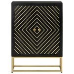 vidaXL Buffet avec 2 portes noir et doré 55x30x75 cm manguier