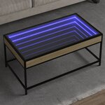 vidaXL Table basse avec LED infini chêne sonoma 90x50x41 cm
