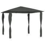 vidaXL Belvédère à revêtement de poteaux 3x3x2 6 m Anthracite 160 g/m²