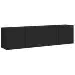 vidaXL Meubles TV muraux 2 Pièces noir 80x30x41 cm