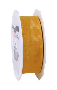 Organza sheer 25-m-rouleau 25 mm jaune soleil