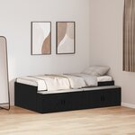 vidaXL Cadre de lit avec rangement Chêne noir 90x190 cm