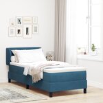 Lit Box Spring vidaXL avec Matelas Bleu Foncé 80x200 cm en Velours