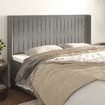 vidaXL Tête de lit avec oreilles Gris clair 163x16x118/128 cm Velours