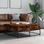 vidaXL Table basse chêne fumé 100x99x40 cm bois d'ingénierie