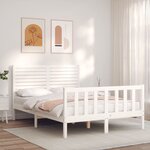 vidaXL Cadre de lit sans matelas blanc 120x200 cm bois de pin massif
