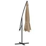 vidaXL Parasol en porte-à-faux avec poteau en aluminium 350 cm Taupe